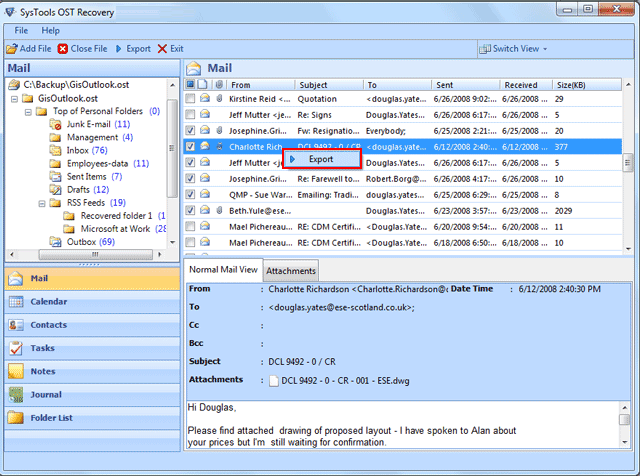 Import OST to PST screenshot Import OST to PST screenshot